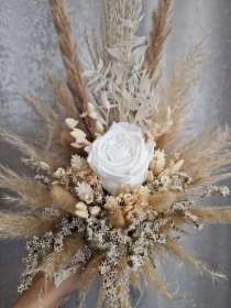 Kleiner Brautstrauß Standesamt Hochzeit ewige Rose Bohostrauß Pampasgras Trockenblumenstrauß Boho Strauß Trockenblumen  - Handarbeit kaufen