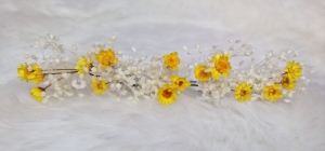  Zartes Haarschmuck 5 x Haarnadel Konserviertes Schleierkraut Weiß Gelb Trockenblumen Boho Hochzeit Brautschmuck Blumen Hochzeit 