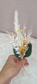 Tischdeko Mini Trockenblumenstrauß Trockenstraus Deko Hochzeit Geburtstag Taufe Orange Gelb  Pampasgras Eukalyptus Trockenblumen - Handarbeit kaufen