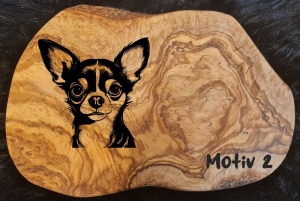Olivenholz Frühstücksbrett Schneidebrett Holz Brett Geschenk für Hundebesitzer Chihuahua Hundeliebhaber Haustiere Hunde - Handarbeit kaufen