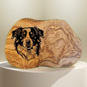 Olivenholz Frühstücksbrett Schneidebrett Holz Brett Geschenk für Hundebesitzer Hundeliebhaber Haustiere Hunde  - Handarbeit kaufen