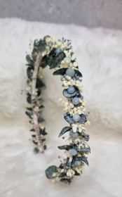 Haarreif Hortensien Trockenblumen Hochzeit Haarschmuck  Rosa Eukalyptus Ice Blau - Handarbeit kaufen