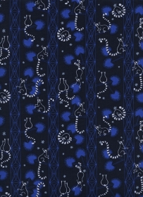 Baumwollstoff mit Lemuren // Cotton and Steel Lemur Forest Navy // Japanische Baumwolle Meterware // Patchwork Stoffe zum nähen // blau