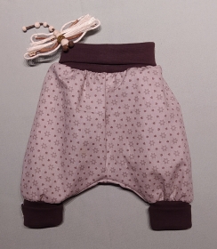 Babyhose braun/beige Sternchen Hose für Babys Baumwollhose Geschenk zur Geburt