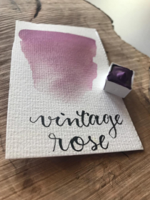 vintage rose Watercolor, Aquarell, halber Napf 