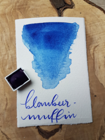 Blaubeer-Muffin Watercolor, Aquarell, halber Topf