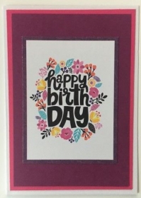Geburtstagskarte aus Karton gebastelt mit schwarzem Grußtext ♡Happy Birthday♡ 