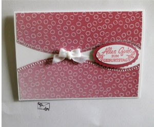 Glückwunschkarte zum ♡Geburtstag♡ Pastelltöne mit Grusstext Handgefertigt mit Stampin'Up Produkten - Handarbeit kaufen