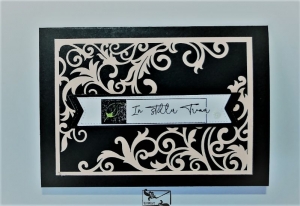 Beileidskarte Kondolenzkarte Trauerkarte Handgefertigt in Schwarz-Blüten Rosa - Handarbeit kaufen