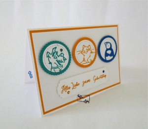 Kinder Glückwunschkarte zum Geburtstag mit Grusstext Handgefertigt aus Stampin'up! Farbkarton - Handarbeit kaufen