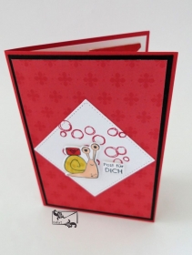 3D Kinder Glückwunschkarte Geburtstagskarte Handgefertigt mit Stampin Up Produkten  Rottöne - Handarbeit kaufen