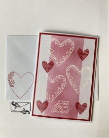 ♡ Liebeskarte ♡ Valentinstagskarte ♡ mit Herzen und Grusstext Handgefertigt u.a. mit Stampin'Up Produkten - Handarbeit kaufen