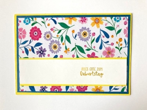  ♡ Geburtstagskarte ♡ Glückwunschkarte mit Bunten Blumen Handarbeit Unikat  - Handarbeit kaufen