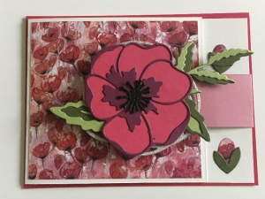Besonders geformte Geburtstagskarte Mohnblumen Handarbeit Unikat Glückwunschkarte mit Grusstext  - Handarbeit kaufen