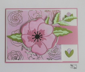 Besonders geformte Valentinstagskarte Rosen Handarbeit Unikat Glückwunschkarte mit Grusstext  - Handarbeit kaufen