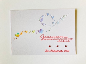  ♡ Hochzeitskarte♡ Glückwunschkarte ♡ mit Grusstext Handgefertigt Stampin'Up!  - Handarbeit kaufen