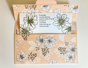 Geldkarte mit Schiebefach und Spruch Geburtstagskartein Rosa & Blau Stampin’Up Handarbeit    - Handarbeit kaufen