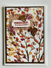 Danke Freundschaft Grußkarte Herbst Blätter Unikat Handarbeit Stampin'up - Handarbeit kaufen