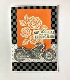Geburtstagskarte Motorrad Fans Handarbeit Stampin’Up - Handarbeit kaufen
