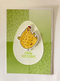 Osterkarte Henne Huhn 3D Grußkarte Glückwunschkarte handgefertigt Unikat  