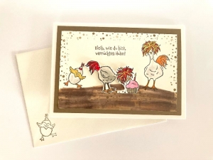 Geburtstagskarte Karte Glückwunschkarte  Eier, Hühner  Stampin'up  Handgefertigt