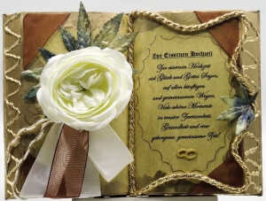 Wunderschönes, handgefertigtes Deko-Buch zur Eisernen Hochzeit (65. Hochzeitstag) - Handarbeit kaufen