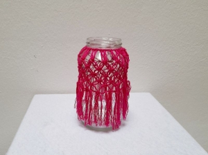 Makramee Windlicht * Vase * Pink * Unikat * Handarbeit *