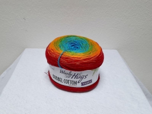 Woolly Hugs Bobbel Cotton Farbe 20 * ein kräftiger Regenbogenfarbverlauf
