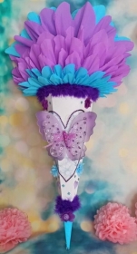  120 cm Schultüte Schmetterling   Zuckertüte Blumen  für Mädchen lila blau