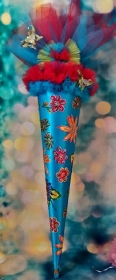   Schultüte Schmetterling  Zuckertüte Rohling für Mädchen Geschenk   Blumen Tüll  - Handarbeit kaufen