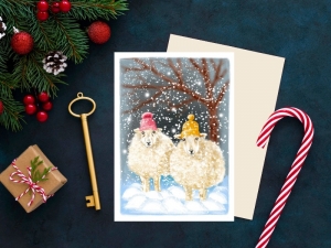 Weihnachtskarte Schafe im Schnee Weihnachten Postkarte Schäfchen