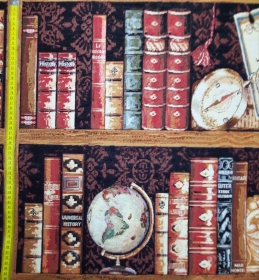 ☆ Gobelin :Bibliothek:   ein außergewöhnliches Bücherregal gefüllt mit antiquarischen Büchern.  Meterware. 