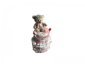Windeltorte Baby Girl Mädchen Bär Teddy personalisiert mit Name Geschenk Taufe Geburt Babyparty   (Kopie id: 100315361)