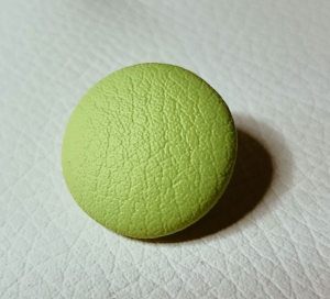 Knopf, Öse, Polsterknopf, mit Leder bezogen, 20 mm, Grün, Apfelgrün
