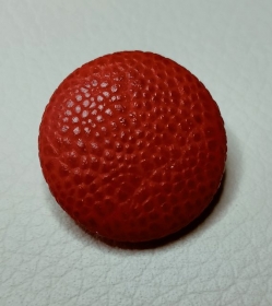 Knopf, Öse, Polsterknopf, mit Leder bezogen, 20 mm, Rot