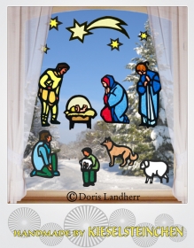 Fensterbild Weihnachten mit 10 Motiven 