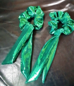 Haargummi Scrunchy grün metallic Badestofflycra mit Paillettendruck (Kopie id: 100266248)