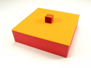 Schachtel Box schlicht gelb-orangerot - Handarbeit kaufen