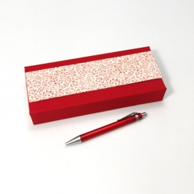 Stiftschachtel Stiftbox Griffelkasten rote Blumen - Handarbeit kaufen
