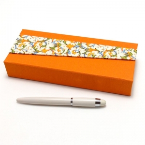 Stiftschachtel Stiftbox Griffelkasten orange Buchbindehandwerk