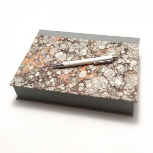 Box / Schachtel mit Klappdeckel marmoriertes Papier - Buchbindearbeit  - Handarbeit kaufen