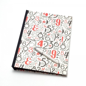 Ordner DIN A4 Zahlen Buchbindehandwerk von Pappelapier - Handarbeit kaufen