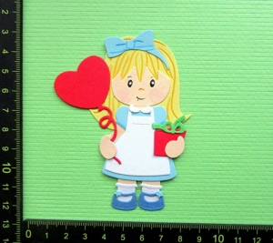   Stanzteil  Kartendeko  Kartenschmuck Scrapbooking Kindergeburtstag süßes kleines Mädchen - Handarbeit kaufen