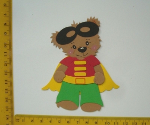   Stanzteil  Kartendeko  Kartenschmuck Scrapbooking Kindergeburtstag Teddy im Kostüm 