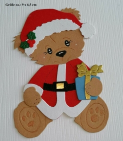  Stanzteile  Kartendeko  Kartenschmuck Scrapbooking Teddy Santa Claus 