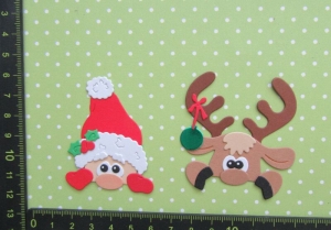  Stanzteile  Kartendeko  Kartenschmuck Scrapbooking 2 x Weihnachtsfiguren