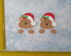  Stanzteile  Kartendeko  Kartenschmuck Scrapbooking 2x Weihnachtsbären mit Pfötchen