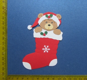  Stanzteile  Kartendeko  Kartenschmuck Scrapbooking Bärchen im Weihnachtsstiefel
