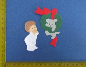  Stanzteile  Kartendeko  Kartenschmuck Scrapbooking  supersüßer kleiner Junge Weihnachten