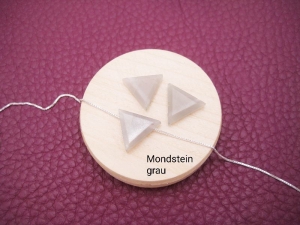 Mondstein-Kette, Mondstein Dreieck, Grauer Mondstein, 925 Silber, Goldfilled, zierlich, minimalistisch, Rosegoldfilled